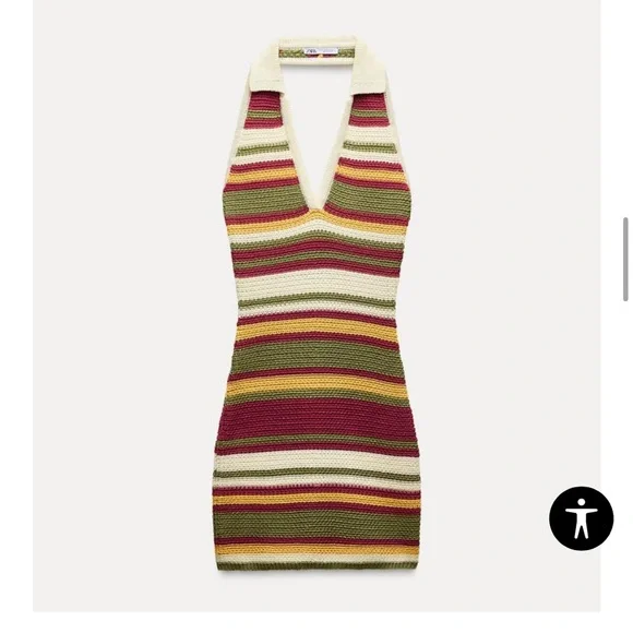 Striped Halter Knit Top - Picture 2 of 5